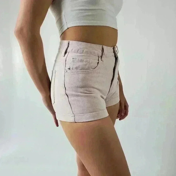 Pacsun Pale Pink High Rise Mom Shorts - 26 - Picture 4 of 9